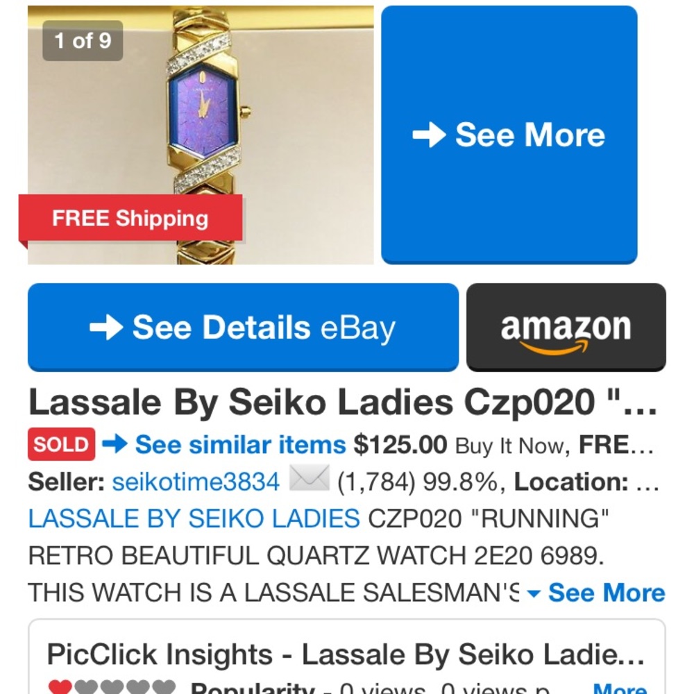 Lassale seiko vintage gold watch